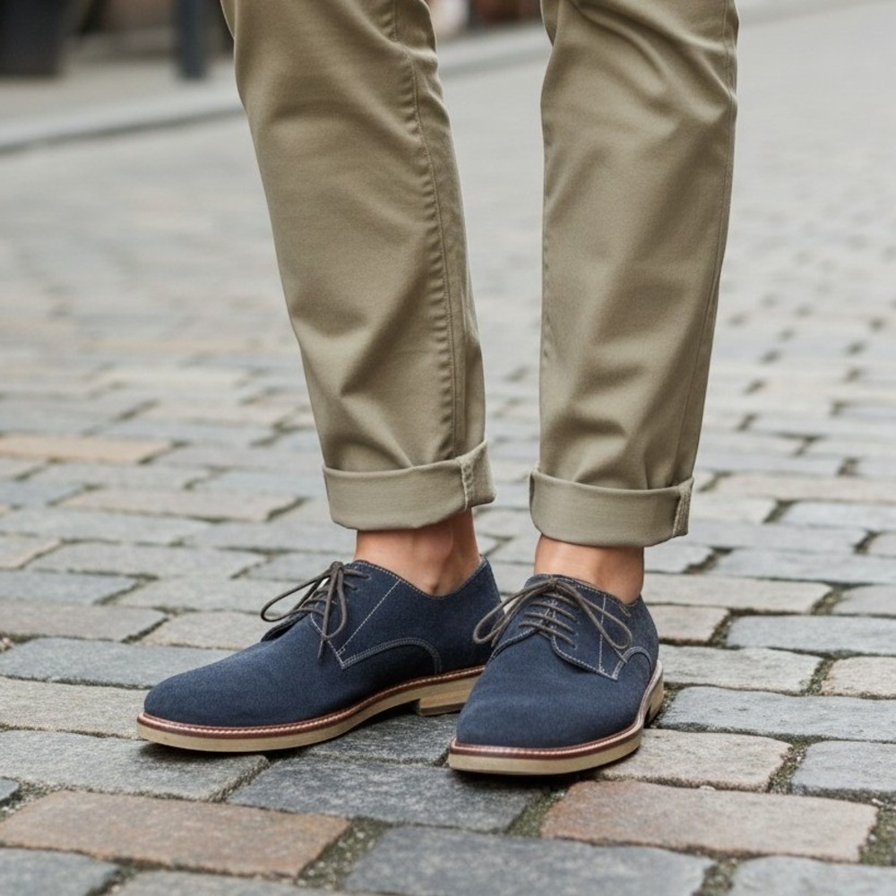 Mens Banana Republic Shoes | Size 11.5 | Navy Blue Suede Derby Dress‎ Shoes